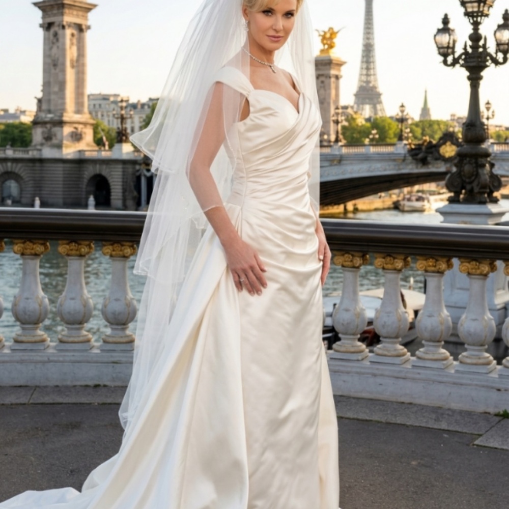 Vintage 1992 Christian Dior Wedding Gown - Picture 2 of 14